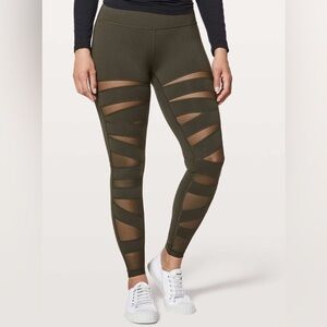Lululemon Wunder Under Pant (Hi-Rise) *Tech Mesh 28"
Dark Olive size 6
